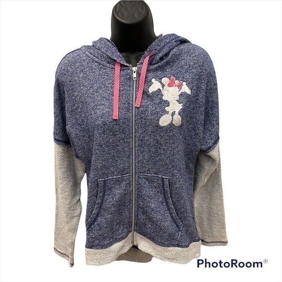 Disney Tops - DISNEY Parks Minnie Mouse Zip Hoodie Sz Small